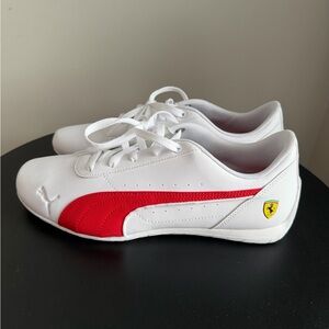 Puma Ferrari Sneakers – White/Red (Size 11) – New Without Tags